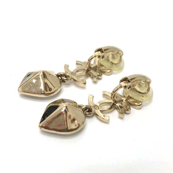 CHANEL Gold Logo Earrings